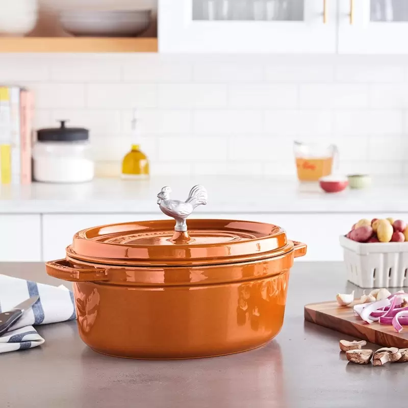 STAUB 11231806 Staub 5.75-qt Coq au Vin Dutch Oven - Burnt Orange