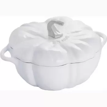 STAUB 1024043 Staub 3.5-qt Pumpkin Dutch Oven - White w/ Stainless ...