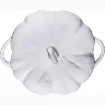 STAUB 1024043 Staub 3.5-qt Pumpkin Dutch Oven - White w/ Stainless ...