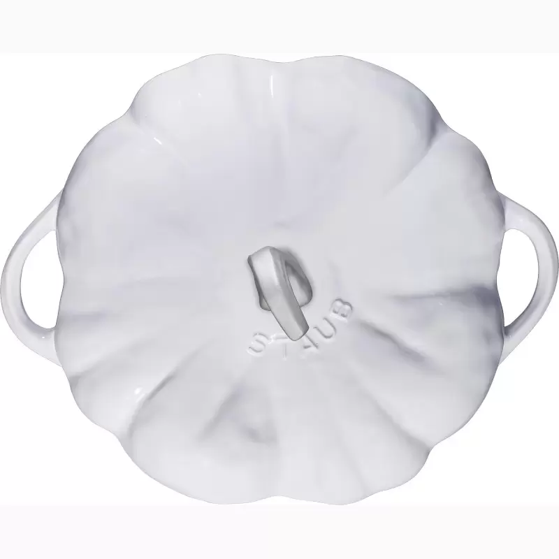 STAUB 1024043 Staub 3.5-qt Pumpkin Dutch Oven - White w/ Stainless ...