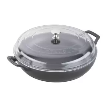 STAUB 14813023 Staub 3.5-qt Braiser with Glass Lid - Black
