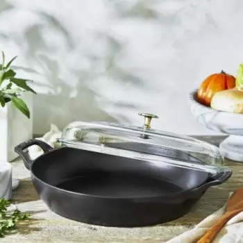 STAUB 14813023 Staub 3.5-qt Braiser with Glass Lid - Black