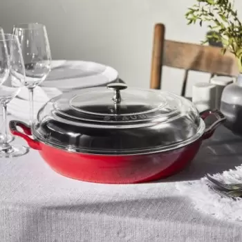 STAUB 14813006 Staub 3.5-qt Braiser with Glass Lid - Cherry