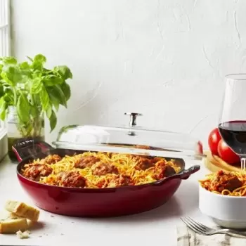STAUB 14813006 Staub 3.5-qt Braiser with Glass Lid - Cherry