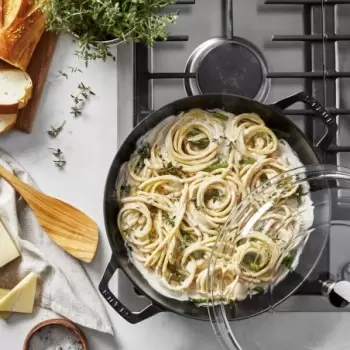 STAUB 148130107 Staub 3.5-qt Braiser with Glass Lid - White Truffle...
