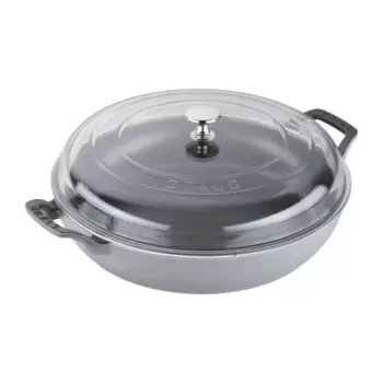 STAUB 14813018 Staub 3.5-qt Braiser with Glass Lid - Graphite Grey