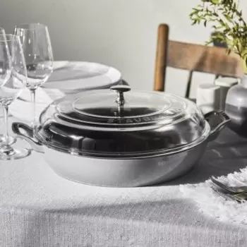 STAUB 14813018 Staub 3.5-qt Braiser with Glass Lid - Graphite Grey