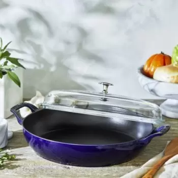 STAUB 14813091 Staub 3.5-qt Braiser with Glass Lid - Dark Blue