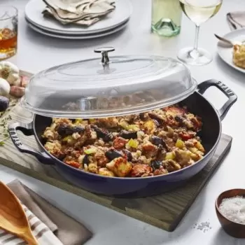 STAUB 14813091 Staub 3.5-qt Braiser with Glass Lid - Dark Blue