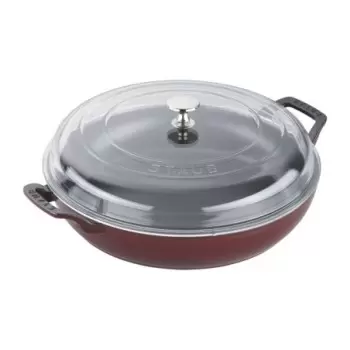 STAUB 14813087 Staub 3.5-qt Braiser with Glass Lid - Grenadine