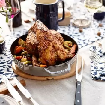 STAUB 1313418 Staub 13" Double Handle Fry Pan - Graphite Grey