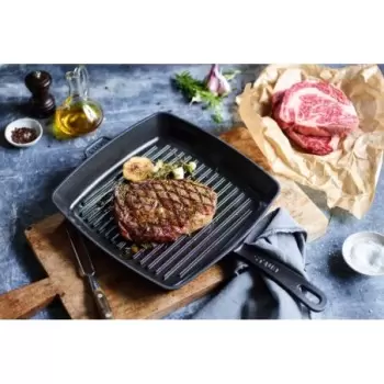 STAUB 12123023 Staub 12" Square Grill Pan - Black
