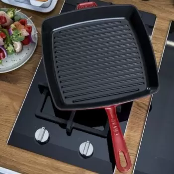 STAUB 12123006 Staub 12" Square Grill Pan - Cherry
