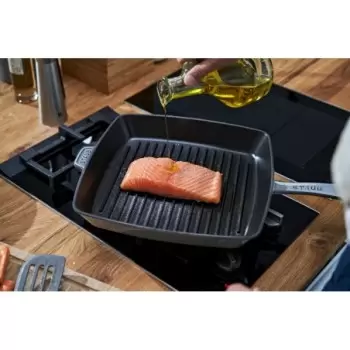 STAUB 12123018 Staub 12" Square Grill Pan - Graphite Grey