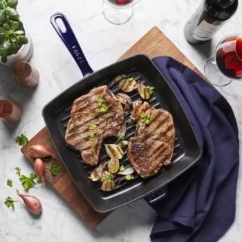 STAUB 12123091 Staub 12" Square Grill Pan - Dark Blue
