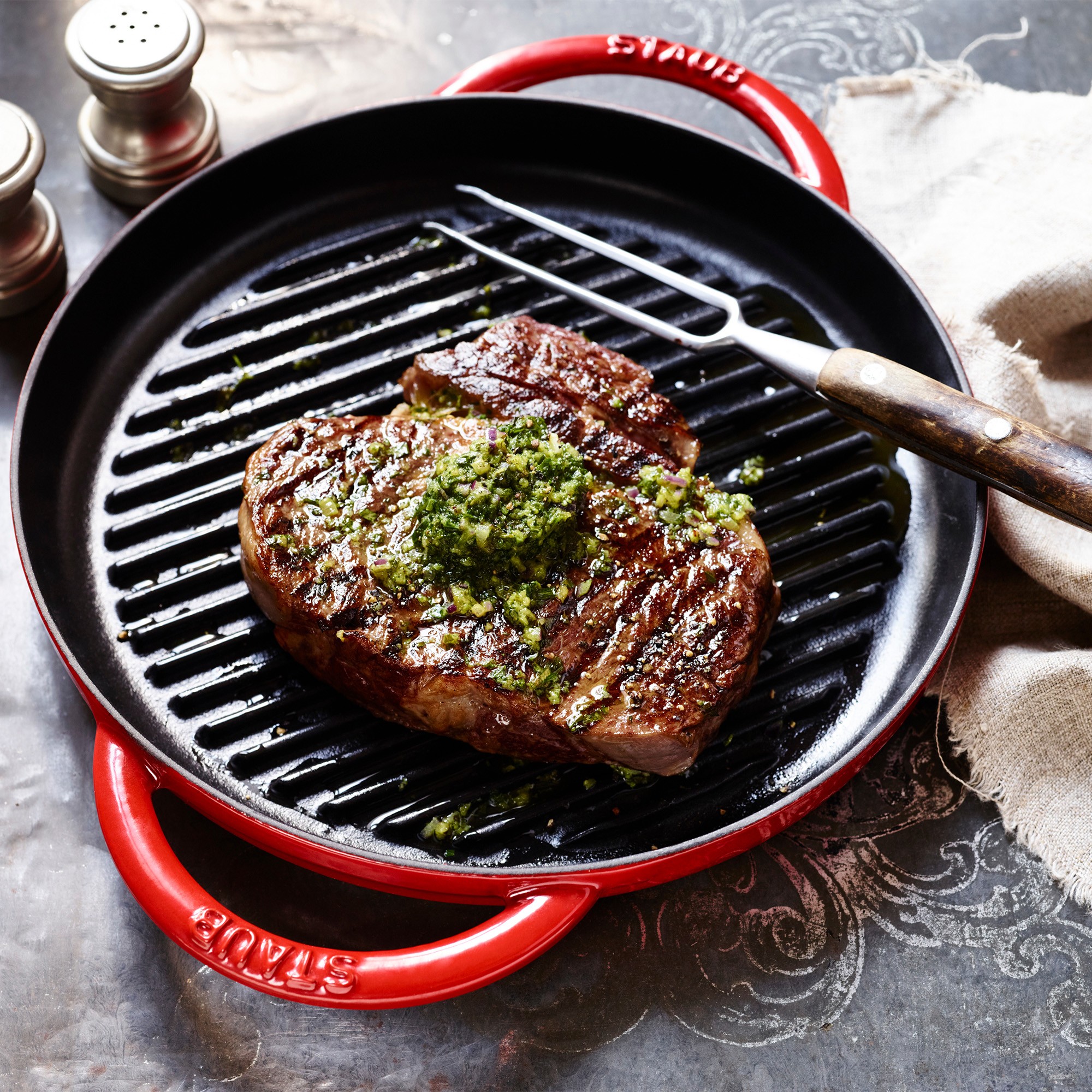 Staub Pure Grill 26cm チェリー ST203006 ★送料込/追跡付 STAUB 1203006 Staub 10