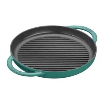 STAUB 12030105 Staub 10" Round Double Handle Pure Grill - Turquoise