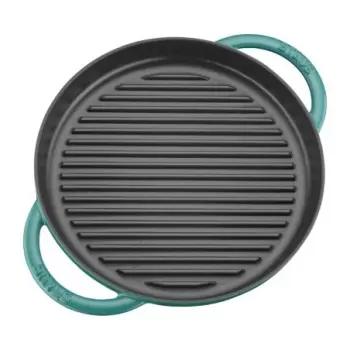 STAUB 12030105 Staub 10" Round Double Handle Pure Grill - Turquoise