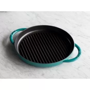 STAUB 12030105 Staub 10" Round Double Handle Pure Grill - Turquoise