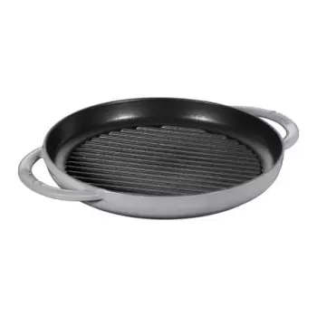STAUB 1203018 Staub 10" Round Double Handle Pure Grill - Graphite Grey