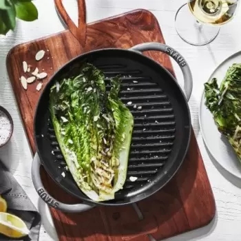 STAUB 1203018 Staub 10" Round Double Handle Pure Grill - Graphite Grey