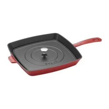 STAUB 19313006 Staub 12" Square Grill Pan & Press Set - Cherry