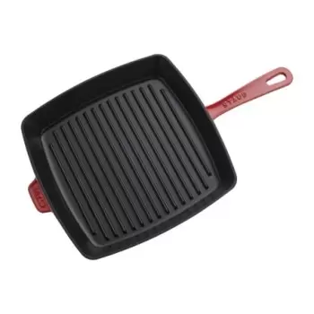 STAUB 19313006 Staub 12" Square Grill Pan & Press Set - Cherry