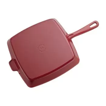 STAUB 19313006 Staub 12" Square Grill Pan & Press Set - Cherry