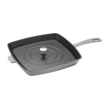 STAUB 19313018 Staub 12" Square Grill Pan & Press Set - Graphite Grey