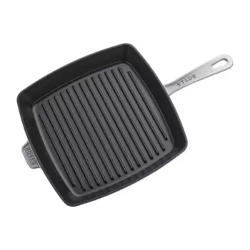 STAUB 19313018 Staub 12" Square Grill Pan & Press Set - Graphite Grey