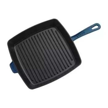 STAUB 19313091 Staub 12" Square Grill Pan & Press Set - Dark Blue