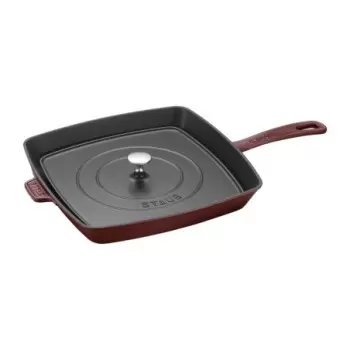 STAUB 19313087 Staub 12" Square Grill Pan & Press Set - Grenadine