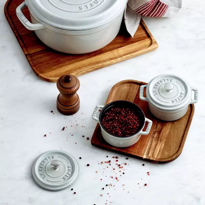 STAUB 11010107 Staub 0.25-qt Mini Round Dutch Oven - White Truffle