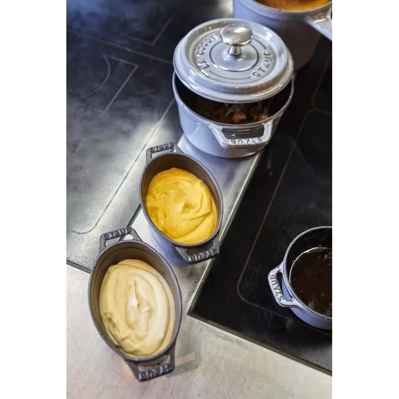 Staub 5.5" X 3.8" Mini Oval Gratin Baking Dish - Black Staub 5.5" X 3.8" Mini Oval Gratin Baking Dish - Black