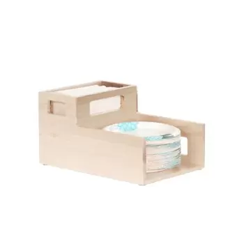 Cal-Mil Blonde Plate And Napkin Holder