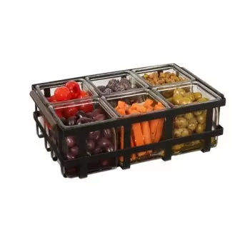 Cal-Mil Heritage Jar Display With 6 Glass Jars