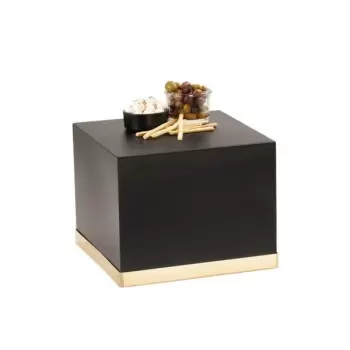 Cal-Mil Monaco 14" x 14" x 11" Square Black / Gold Metal Display Riser Display