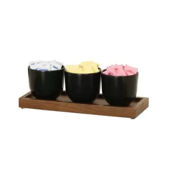 Cal-Mil Sydney Round Black Jar Display - Walnut