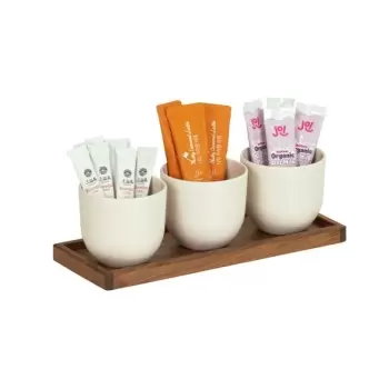 Cal-Mil Sydney Round White Jar Display - Walnut