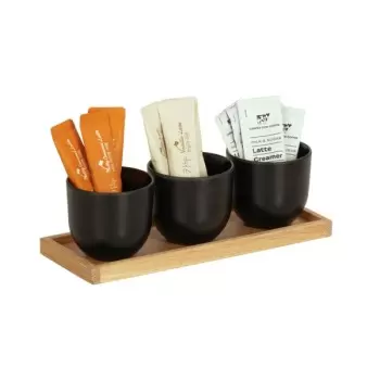 Cal-Mil Sydney Round Black Jar Display - Oak