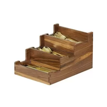 Cal-Mil Sydney 3 Sect Flatware Holder - Walnut