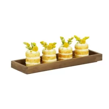 Cal-Mil Sydney 20 x 6 x 1.5 Wooden Shallow Tray - Walnut