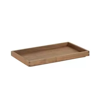 Cal-Mil Sydney 12 x 20 x 1.5H Wooden Shallow Tray - Walnut