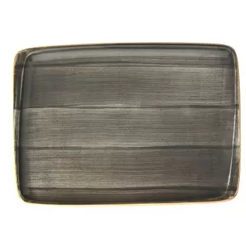 TURGLA ASCMOV26DT Turgla Bone China Space 9" x 6" Rectangular Grey ...
