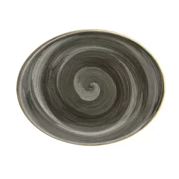 TURGLA ASCMOV31OV Turgla Bone China Space 12.25" x 9.5" x h:1" Oval...