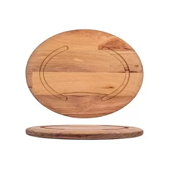TURGLA TWB521724A Turgla Wood 10.5" x 7.75" x h:0.75" Oval Brown Wo...