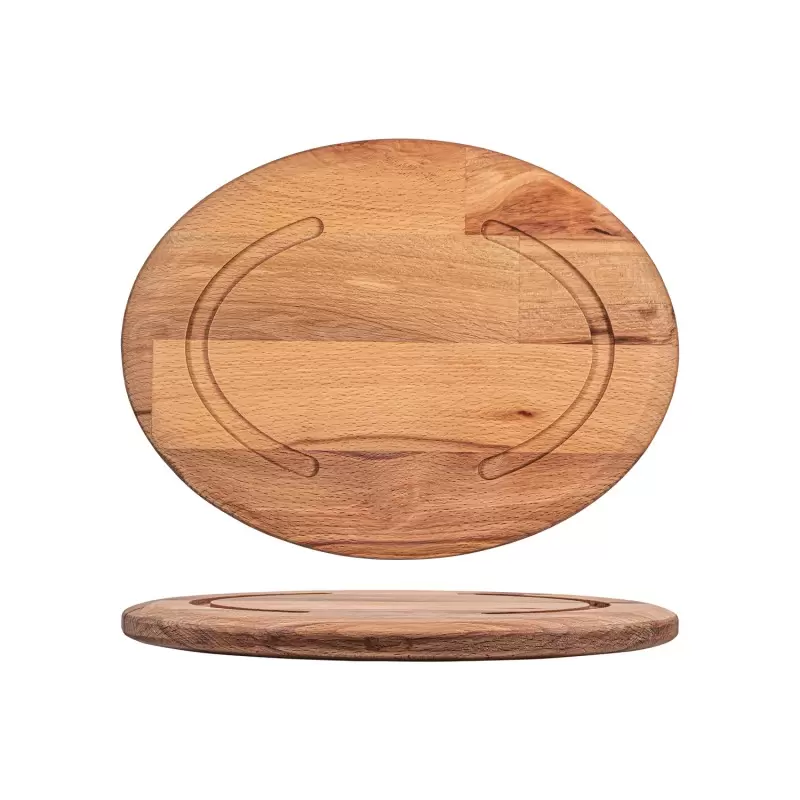 TURGLA TWB521724A Turgla Wood 10.5" x 7.75" x h:0.75" Oval Brown Wo...