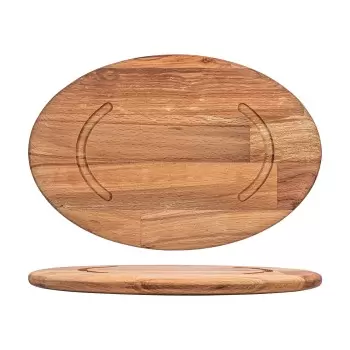 TURGLA TWB501824A Turgla Wood 12.5" x 8.25" x h:0.75" Oval Brown Wo...