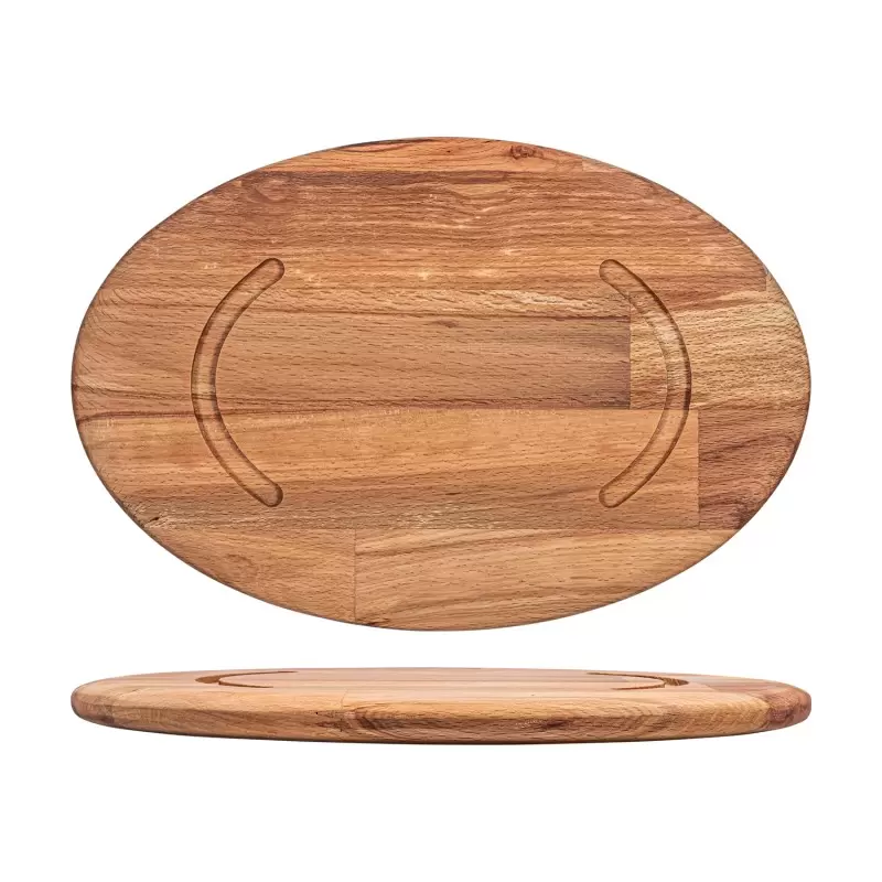 TURGLA TWB501824A Turgla Wood 12.5" x 8.25" x h:0.75" Oval Brown Wo...