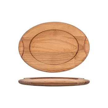 TURGLA TWB2414OTA1 Turgla Wood 10" x 7" x h:0.75" Oval Brown Wood U...